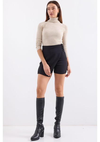 Kadın BDART Dokulu Yüksek Yaka Dar Triko Taş Doğal fiyatları