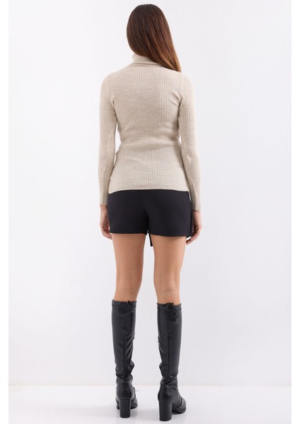 Kadın BDART Dokulu Yüksek Yaka Dar Triko Taş Doğal indirimleri