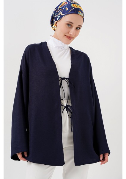 Kadın BDART Pompom Detaylı V Yaka Bol Kimono Blue fırsatları