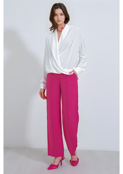 Kadın BDART Şal Yaka Bol Kesim Bluz White modelleri