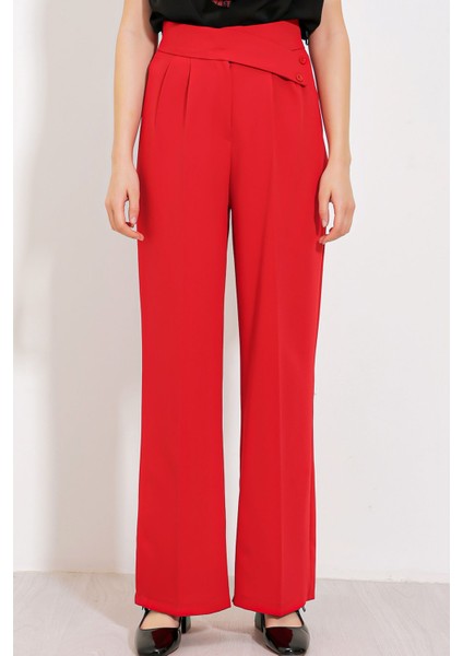 Kadın BDART Kemerli Palazzo Pantolon Kırmızı fırsatları