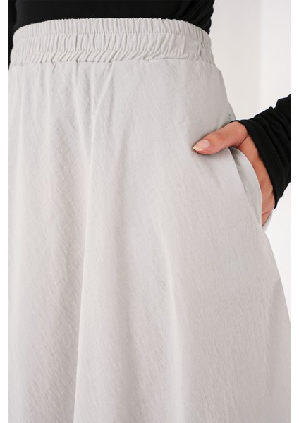Kadın BDART Cebli Pamuklu Maxi Düz Etek Grey fırsatları