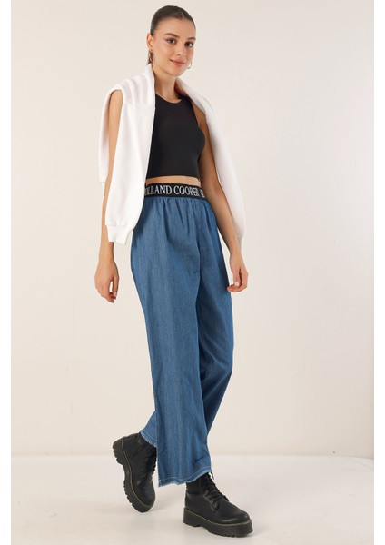 Kadın BDART Bol Kesim Geniş Paça Denim Jean Lacivert
