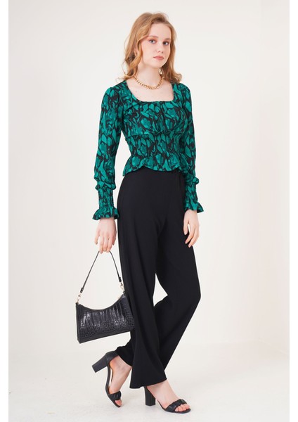 Kadın BDART Dokulu Rahat Fit Örgü Pantolon Siyah fiyatları