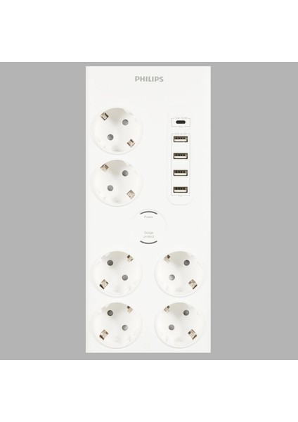 SPN7060WA Akım Korumalı Priz 6'lı 900J 2m 4 USB 20W 1 Type-C 15W, Standart
