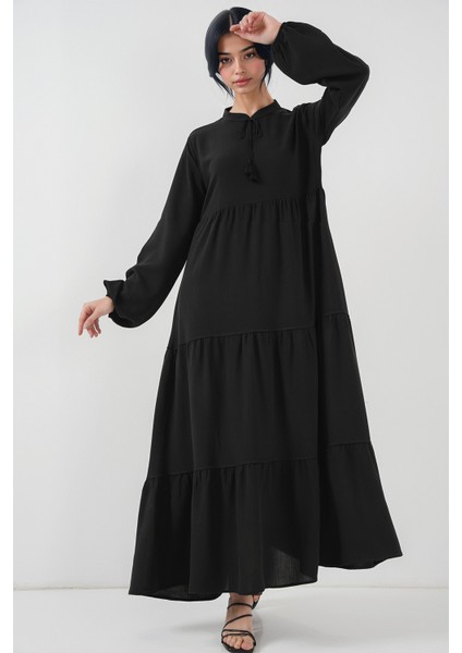 Kadın BDART Fiyonk Detaylı Viskoz Maxi Elbise Siyah fiyatları