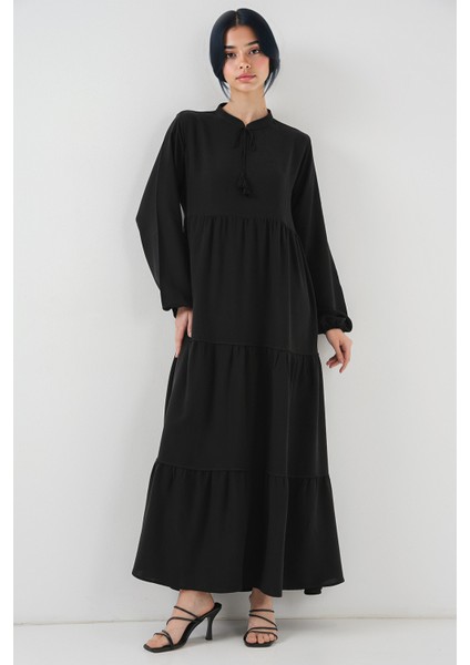 Kadın BDART Fiyonk Detaylı Viskoz Maxi Elbise Siyah modelleri