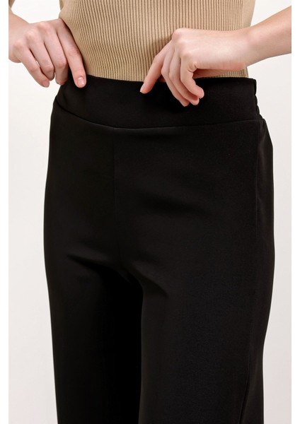 Kadın BDART Yüksek Bel Geniş Paça Örme Pantolon Black modelleri