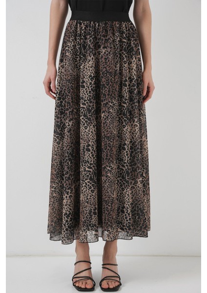 Kadın BDART Astarlı Desenli Maxi Etek Natural modelleri