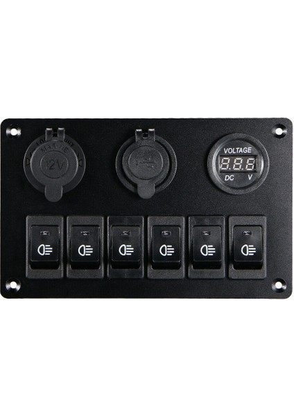 12V-24V LED Dijital Voltmetreli 6 Çeteli Anahtar Paneli, Çift USB Şarj Cihazı, Çakmak Soketi, Karavan, Kamyonet, Tekne, Suv Için (Yurt Dışından) modelleri
