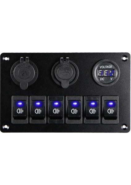 12V-24V LED Dijital Voltmetreli 6 Çeteli Anahtar Paneli, Çift USB Şarj Cihazı, Çakmak Soketi, Karavan, Kamyonet, Tekne, Suv Için (Yurt Dışından) fırsatları