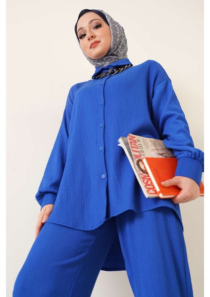 Kadın BDART Oversized Gömlek & Pantolon Takım Kobalt Mavisi modelleri