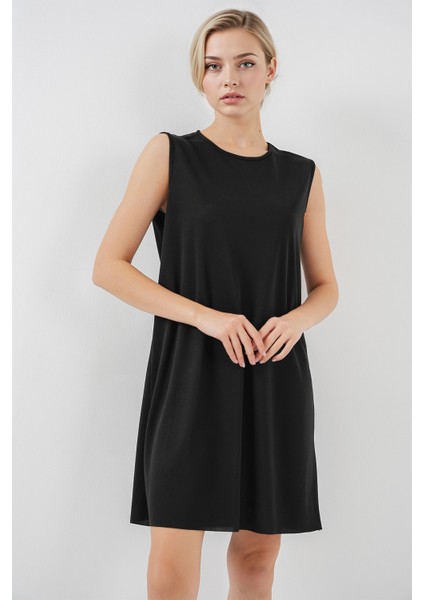 Kadın BDART Bol Kesim Midi Elbise, Düz Yakalı Siyah fiyatları