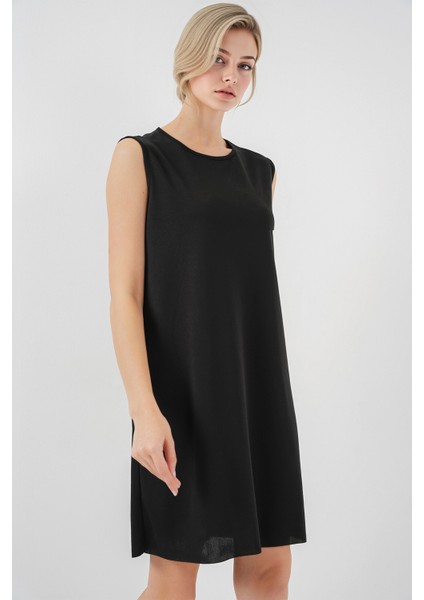 Kadın BDART Bol Kesim Midi Elbise, Düz Yakalı Siyah modelleri