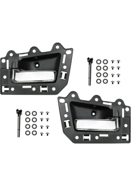 2005-2011 Jeep Grand Cherokee Gri ve Krom Için 2 Adet Ön Sol ve Sağ Iç Kapı Kolu Seti (Yurt Dışından)