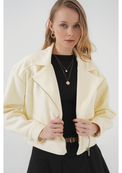 Kadın BDART Kısa Gabardin Ceket, Boxy Klasik Natural fiyatları