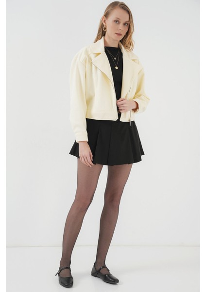 Kadın BDART Kısa Gabardin Ceket, Boxy Klasik Natural modelleri