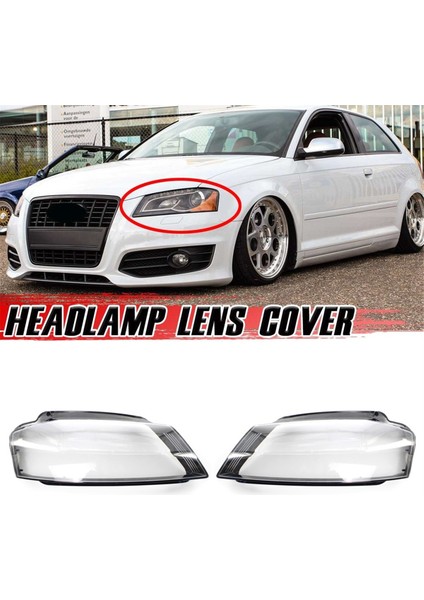 Audi A3 8p 2008, 2009, 2010, 2011, 2012 Için Sağ Araba Far Mercek Kapağı Far Abajur Kabuğu Mercek Abajur (Yurt Dışından) fiyatları