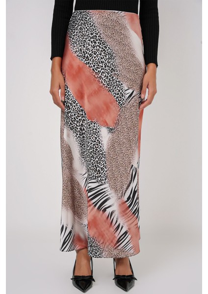 Kadın BDART Astarlı Maxi Saten Etek Parlak Turuncu modelleri