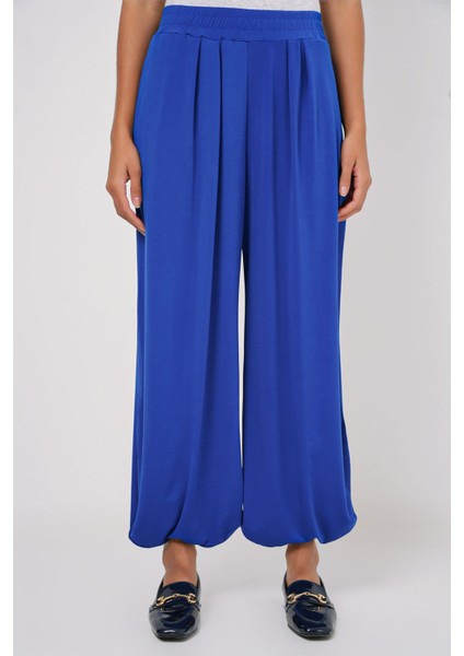 Kadın BDART Geniş Paça Pileli İpli Pantolon Blue fiyatları