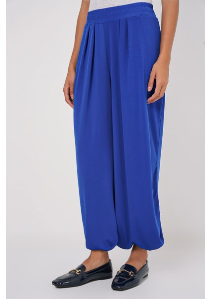 Kadın BDART Geniş Paça Pileli İpli Pantolon Blue modelleri