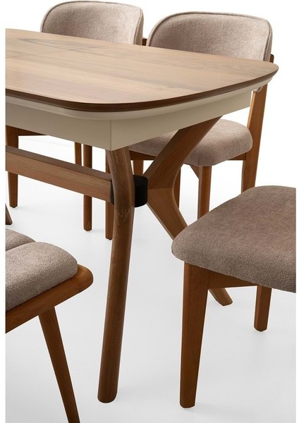 Mobilgen 4 Adet Nergis Sandalye - 1 Adet Deco Bench 130+35 Açılabilir Çınar Masa Takımı fiyatları