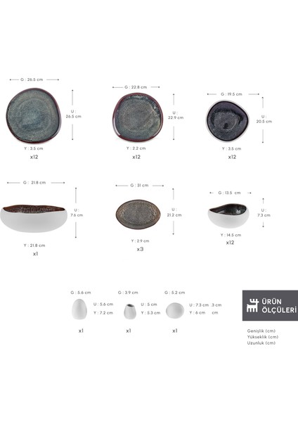 Earth Collection Galactic 55 Parça 12 Kişilik Yemek Takımı Beyaz fiyatları