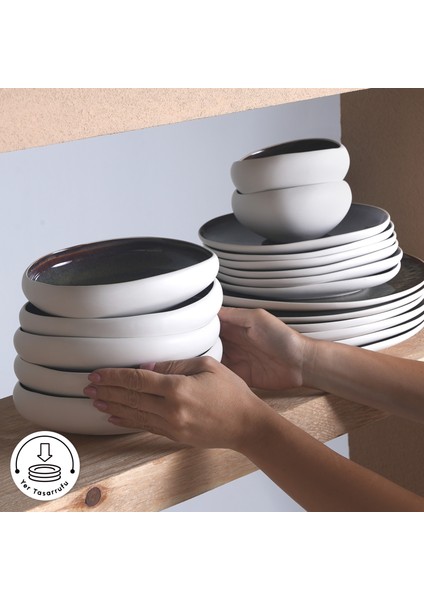 Earth Collection Galactic 55 Parça 12 Kişilik Yemek Takımı Beyaz