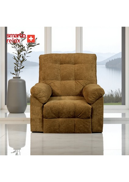 TV Koltuğu Berjer – Bodrum Serisi, Manuel Mekanizmali Modern Baba Koltuğu, Ergonomik Sırt Destekli Tasarım, Kadife Polyester Kumaş, Dekoratif Tekli Koltuk (Salon/Oturma Odası)