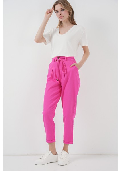 Kadın BDART Kemerli, Rahat Kesim Ayak Bileği Uzunluğu Pantolon Pink modelleri