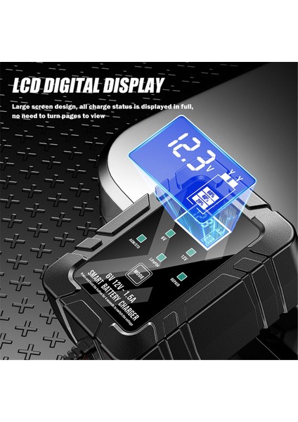 6V 12V 1.5A Akıllı Araba Akü Bakım Cihazı Akü Şarj Cihazı Rv Araba Kamyon Motosiklet Hızlı Şarj Cihazı Abd Fişi (Yurt Dışından) modelleri