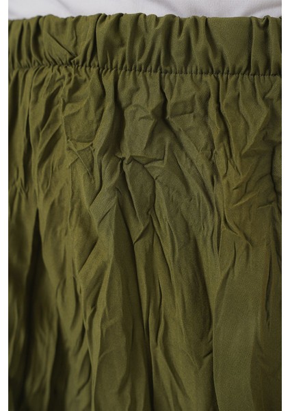 Kadın BDART Astarlı Dokulu Maxi Etek Haki Yeşil indirimleri