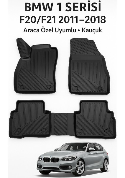 Bmw 1 Serisi F20/F21 2011–2018 Uyumlu 3D Kauçuk Oto Paspas – Premium Seri