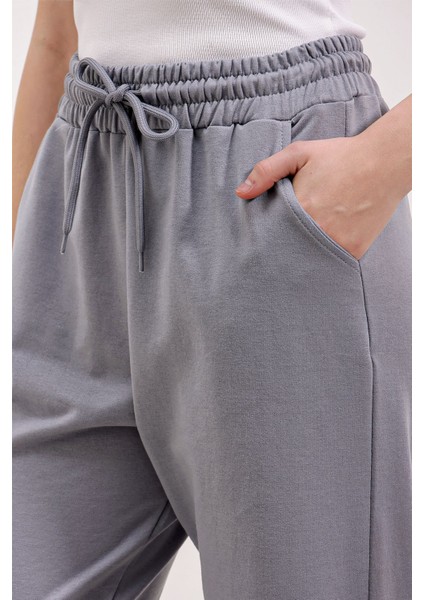 Kadın BDART Cep Detaylı Rahat Kesim Elastik Bel Eşofman Grey modelleri