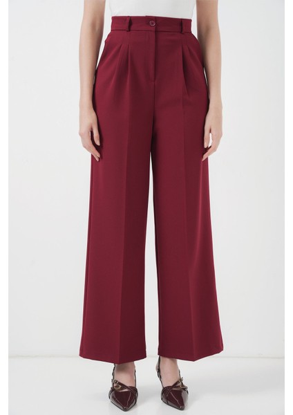 Kadın BDART Normal Belile Geniş Paça Pantolon Cebli Red fiyatları