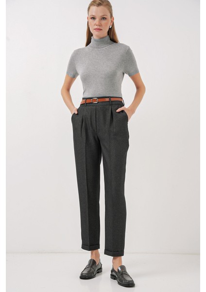 Kadın BDART Plise Detaylı Büzgülü Pantolon Grey modelleri