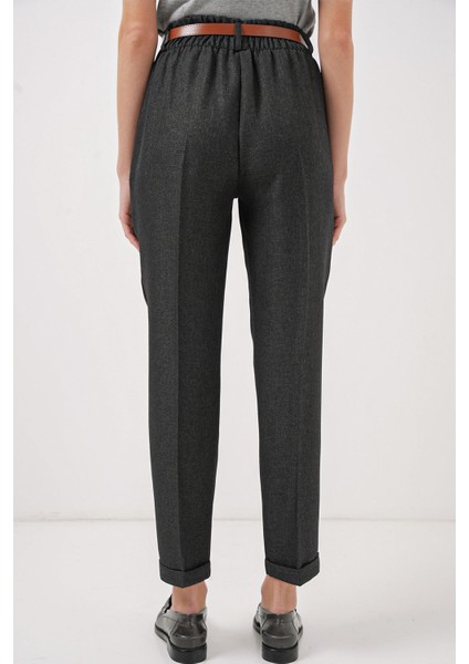 Kadın BDART Plise Detaylı Büzgülü Pantolon Grey