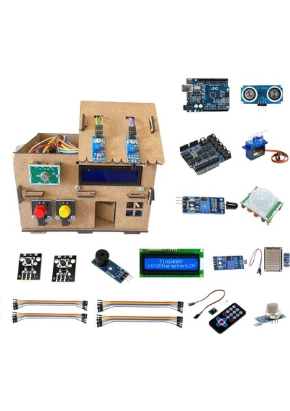 Arduino Tabanlı Akıllı Ev Kiti – Mdf Ahşap Dıy Stem Elektronik Seti