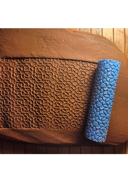 10 cm Seramik & Polimer Kil Doku Rulosu Desen Oklavası