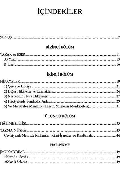 Har-nâme - Hüsâm-ı Sahrâvî modelleri