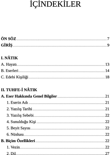 Tuhfei Natık - İ. Hakkı Aksoyak modelleri