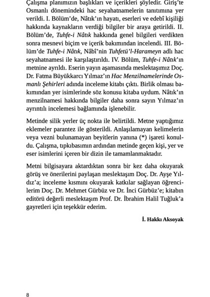 Tuhfei Natık - İ. Hakkı Aksoyak