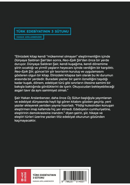 Türk Edebiyatının Üç Sütunu - Hakan Arslanbenzer fiyatları