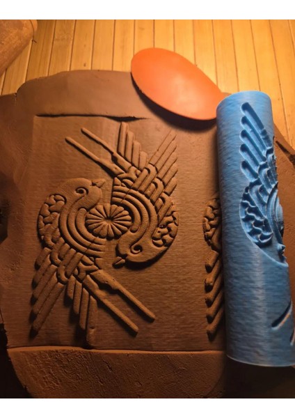 15 cm Seramik Doku Rulosu Polimer Kil Desen Oklavası