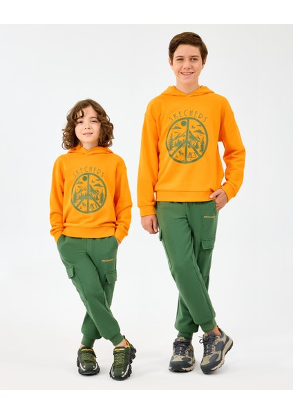 B Lw Fleece Sweatshirt Büyük Erkek Çocuk Turuncu Sweatshirt SK2520089-0341