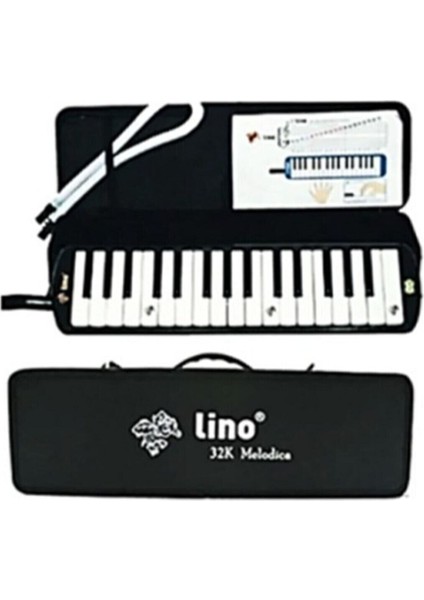 Siyah Melodika 32 Tuşlu Özel Sert Çantalı-Ağızlık-Hortum Set