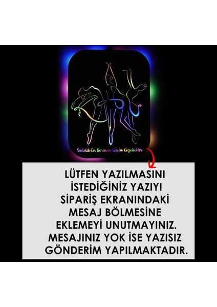 LED Işıklı Kişiselleştirilebilir Kadın Temalı Tablo Dans Eden Kızlar Dekoratif Gece Lambası modelleri