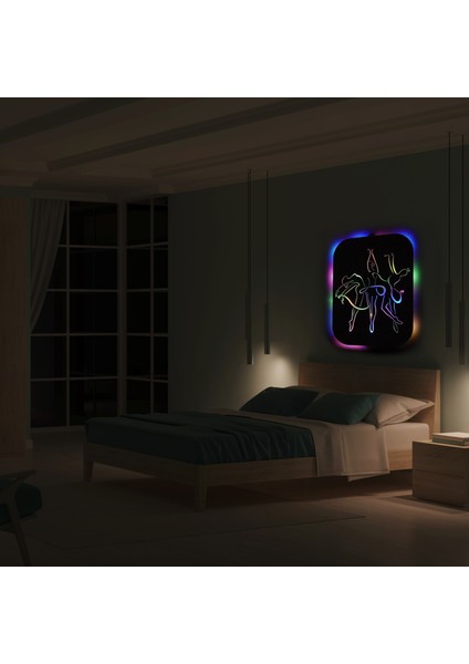 LED Işıklı Kişiselleştirilebilir Kadın Temalı Tablo Dans Eden Kızlar Dekoratif Gece Lambası fırsatları