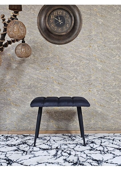Siyah Sivriltmel Ayaklı 60 cm Puf Bench - Puf - Bench - Oturak - Mutfak Oturağı - Antre Oturağı Füme Renk 60 x 40 Boyut/ebat fiyatları