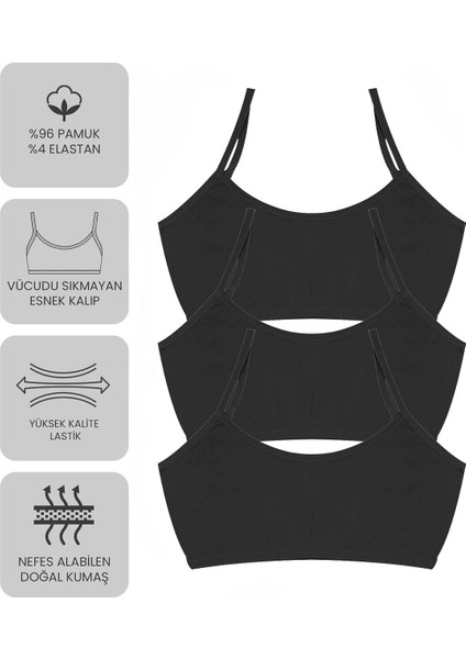 Premium 6’lı Kız Çocuk Alıştırma Sütyen - Hediye Kutulu, Pamuklu Kumaş, Ultra Yumuşak, Esnek ve Etiketsiz Yapı, Şık ve Konforlu Bustiyer modelleri